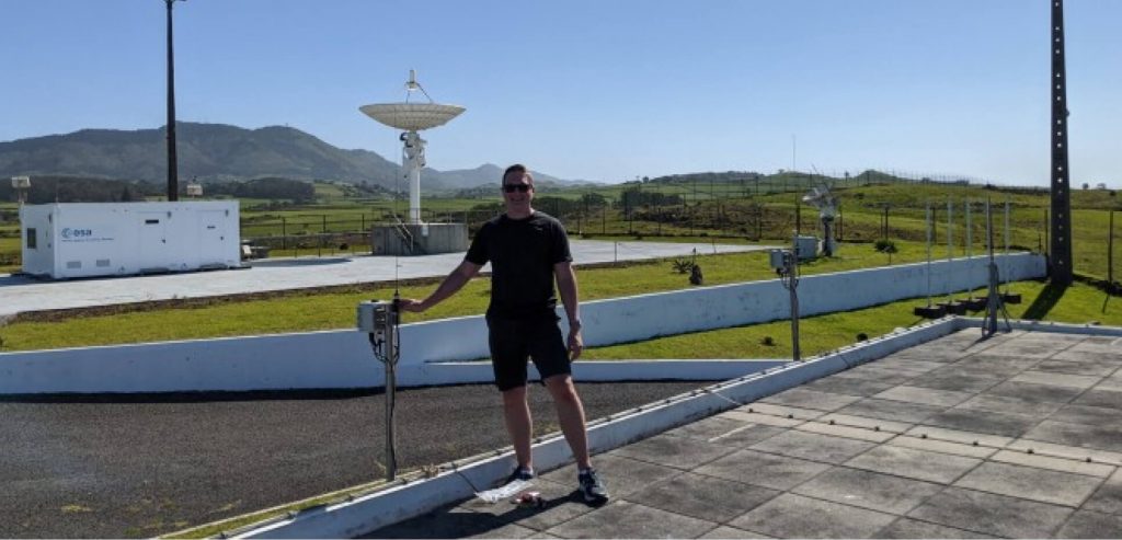 An image of a Swarm ground station in the Azores.