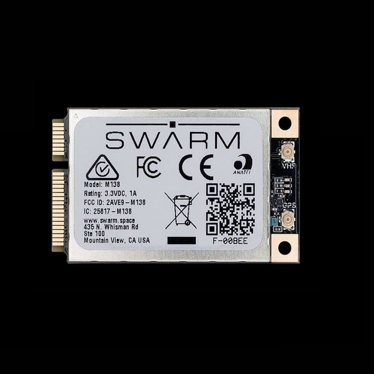 Swarm M138 Modem. Total height 1.2 in / 30 mm